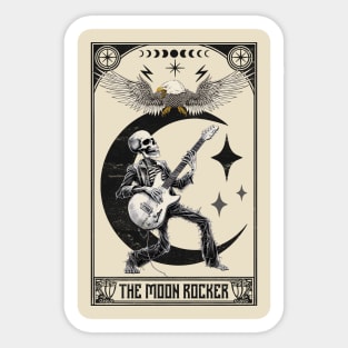 Moon rocker tarot card for rock music lovers Sticker